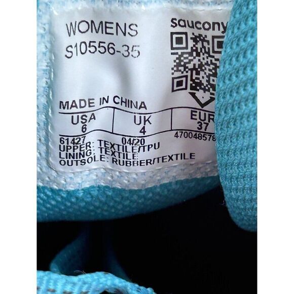 Saucony Peregrine 10 Vizired Citron Blue Athletic Running Shoes Womens Size 6 - Picture 7 of 8